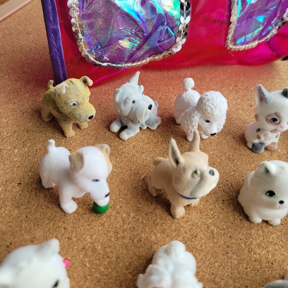 Puppy Kitty In My Pocket Flocked Dogs and Cats Soft Carrying Case Lot of 17 - Picture 5 of 12